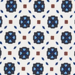 CRAVATTA SARTORIALE CLASSICA IN SETA BIANCA Microfantasia fiore