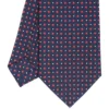 CRAVATTA SARTORIALE CLASSICA IN SETA BLU SCURO Microfantasia fiore