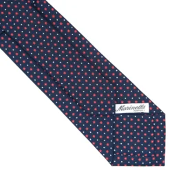 CRAVATTA SARTORIALE CLASSICA IN SETA BLU SCURO Microfantasia fiore