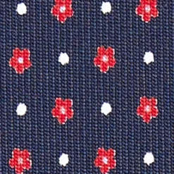CRAVATTA SARTORIALE CLASSICA IN SETA BLU SCURO Microfantasia fiore