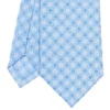 CRAVATTA SARTORIALE CLASSICA IN SETA AZZURRA Microfantasia fiore