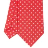 CRAVATTA SARTORIALE CLASSICA IN SETA ROSSA Microfantasia fiore