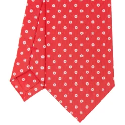 CRAVATTA SARTORIALE CLASSICA IN SETA ROSSA Microfantasia fiore
