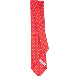 CRAVATTA SARTORIALE CLASSICA IN SETA ROSSA Microfantasia fiore