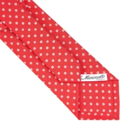 CRAVATTA SARTORIALE CLASSICA IN SETA ROSSA Microfantasia fiore