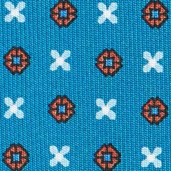CRAVATTA SARTORIALE CLASSICA IN SETA BLU MEDIO Microfantasia fiore