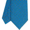 CRAVATTA SARTORIALE CLASSICA IN SETA BLU MEDIO Microfantasia fiore