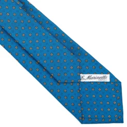 CRAVATTA SARTORIALE CLASSICA IN SETA BLU MEDIO Microfantasia fiore