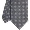 CRAVATTA SARTORIALE CLASSICA IN SETA GRIGIO SCURO Microfantasia fiore