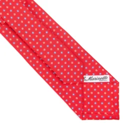 CRAVATTA SARTORIALE CLASSICA IN SETA ROSSA Microfantasia fiore