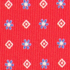 CRAVATTA SARTORIALE CLASSICA IN SETA ROSSA Microfantasia fiore