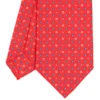 CRAVATTA SARTORIALE CLASSICA IN SETA ROSSA Microfantasia fiore
