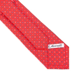 CRAVATTA SARTORIALE CLASSICA IN SETA ROSSA Microfantasia fiore