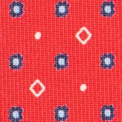 CRAVATTA SARTORIALE CLASSICA IN SETA ROSSA Microfantasia fiore