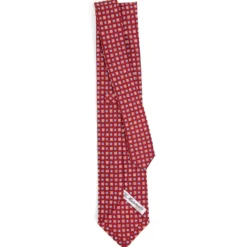 CRAVATTA SARTORIALE CLASSICA IN SETA BORDEAUX Microfantasia fiore