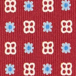CRAVATTA SARTORIALE CLASSICA IN SETA BORDEAUX Microfantasia fiore
