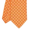 CRAVATTA SARTORIALE CLASSICA IN SETA ARANCIONE Microfantasia fiore