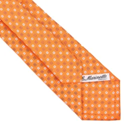 CRAVATTA SARTORIALE CLASSICA IN SETA ARANCIONE Microfantasia fiore