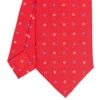 CRAVATTA SARTORIALE CLASSICA IN SETA ROSSA Microfantasia fiore