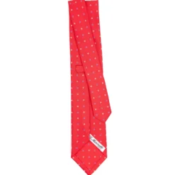 CRAVATTA SARTORIALE CLASSICA IN SETA ROSSA Microfantasia fiore