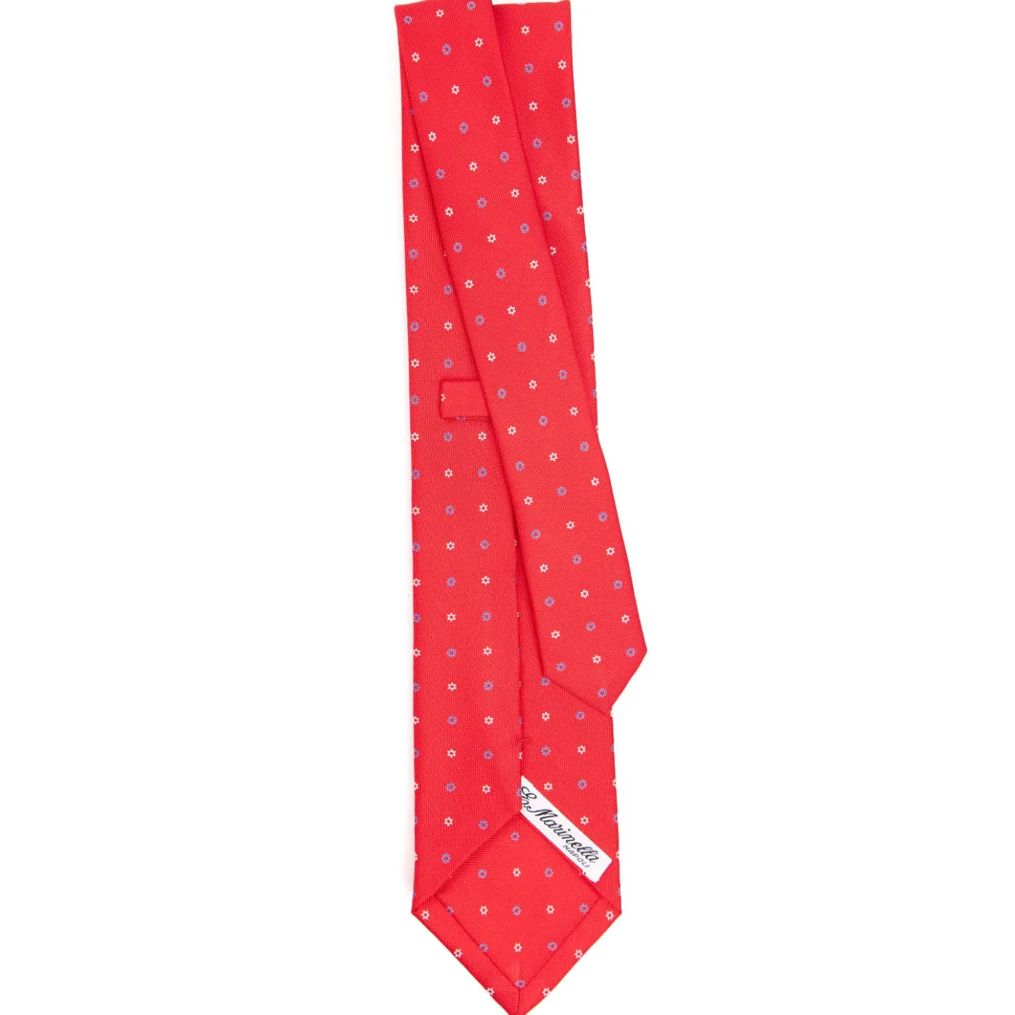 CRAVATTA SARTORIALE CLASSICA IN SETA ROSSA Microfantasia fiore