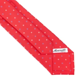 CRAVATTA SARTORIALE CLASSICA IN SETA ROSSA Microfantasia fiore
