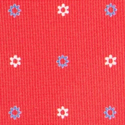 CRAVATTA SARTORIALE CLASSICA IN SETA ROSSA Microfantasia fiore
