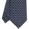 CRAVATTA SARTORIALE CLASSICA IN SETA BLU SCURO Microfantasia fiore