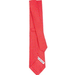 CRAVATTA SARTORIALE CLASSICA IN SETA ROSSA Microfantasia fiore