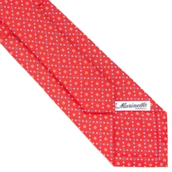 CRAVATTA SARTORIALE CLASSICA IN SETA ROSSA Microfantasia fiore
