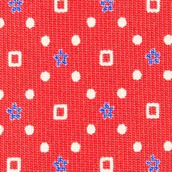 CRAVATTA SARTORIALE CLASSICA IN SETA ROSSA Microfantasia fiore