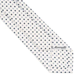 CRAVATTA SARTORIALE CLASSICA IN SETA BIANCA Microfantasia fiore
