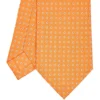 CRAVATTA SARTORIALE CLASSICA IN SETA ARANCIONE Microfantasia fiore
