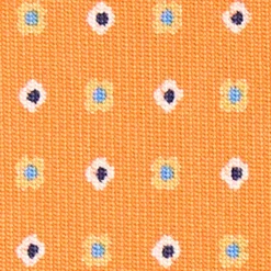 CRAVATTA SARTORIALE CLASSICA IN SETA ARANCIONE Microfantasia fiore