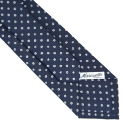 CRAVATTA SARTORIALE CLASSICA IN SETA BLU SCURO Microfantasia fiore