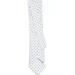 CRAVATTA SARTORIALE CLASSICA IN SETA BIANCA Microfantasia fiore
