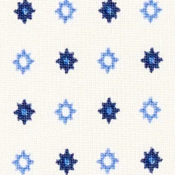 CRAVATTA SARTORIALE CLASSICA IN SETA BIANCA Microfantasia fiore
