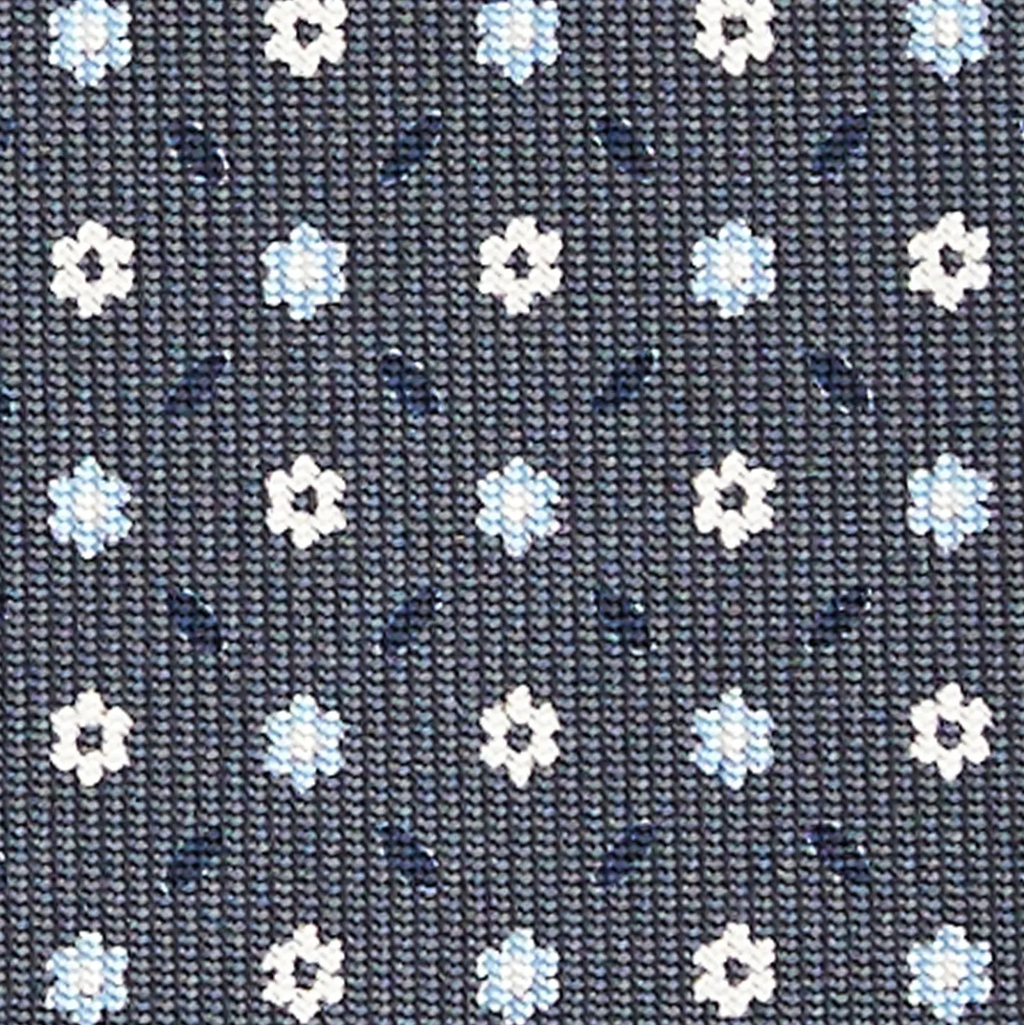 CRAVATTA SARTORIALE CLASSICA IN SETA GRIGIO SCURO Microfantasia fiore