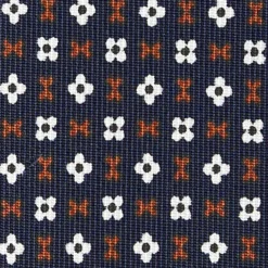CRAVATTA SARTORIALE CLASSICA IN SETA BLU SCURO Microfantasia fiore