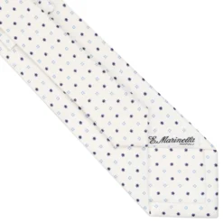 CRAVATTA SARTORIALE CLASSICA IN SETA BIANCA Microfantasia fiore