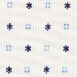CRAVATTA SARTORIALE CLASSICA IN SETA BIANCA Microfantasia fiore
