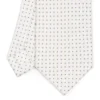 CRAVATTA SARTORIALE CLASSICA IN SETA BIANCA Microfantasia fiore