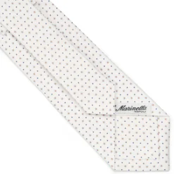 CRAVATTA SARTORIALE CLASSICA IN SETA BIANCA Microfantasia fiore