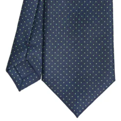 CRAVATTA SARTORIALE CLASSICA IN SETA BLU SCURO Pois