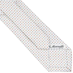 CRAVATTA SARTORIALE CLASSICA IN SETA BIANCA Microfantasia fiore