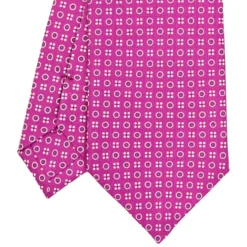 CRAVATTA SARTORIALE CLASSICA IN SETA FUCSIA Microfantasia fiore
