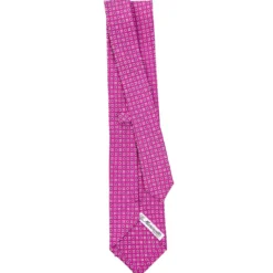 CRAVATTA SARTORIALE CLASSICA IN SETA FUCSIA Microfantasia fiore