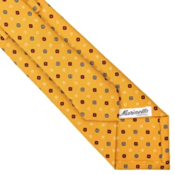 CRAVATTA SARTORIALE CLASSICA IN SETA GIALLA Microfantasia fiore