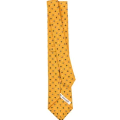 CRAVATTA SARTORIALE CLASSICA IN SETA GIALLA Microfantasia fiore