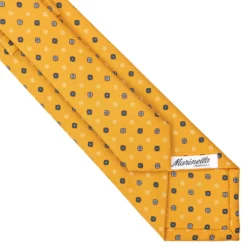 CRAVATTA SARTORIALE CLASSICA IN SETA GIALLA Microfantasia fiore